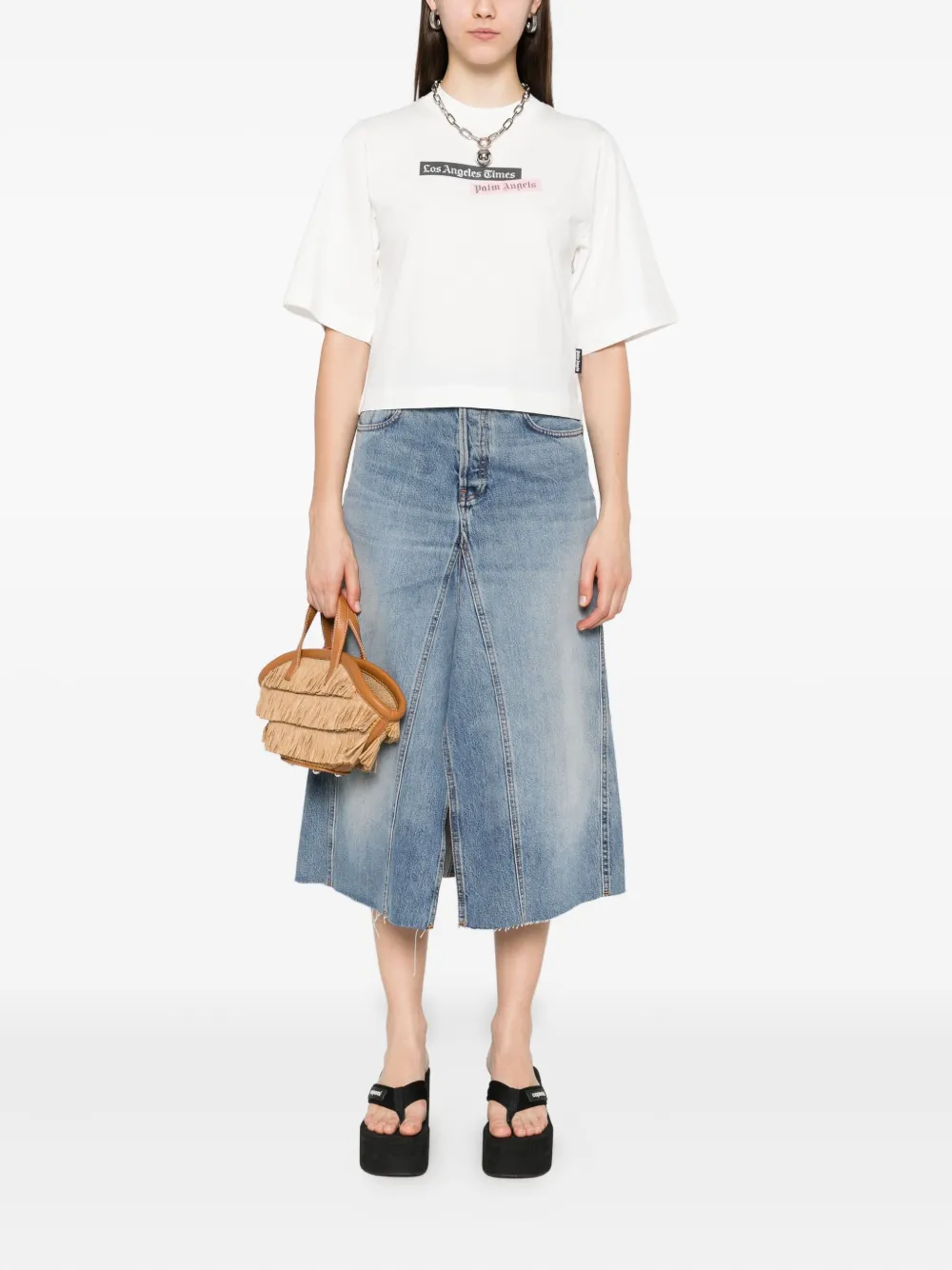 Haikure Stacy denim midi-rok Blauw