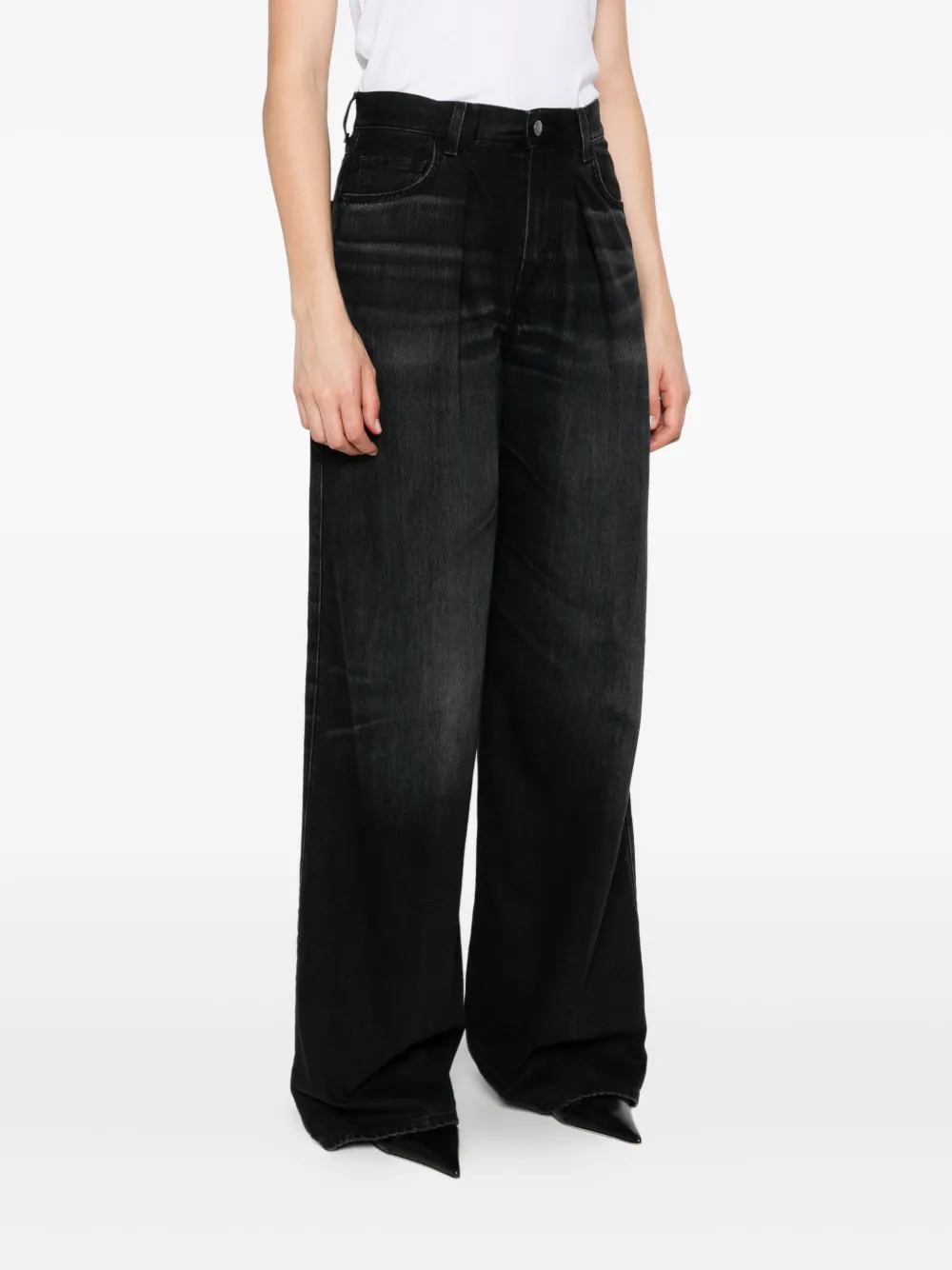 Haikure Candy geplooide jeans L0854 BLACK TENCEL