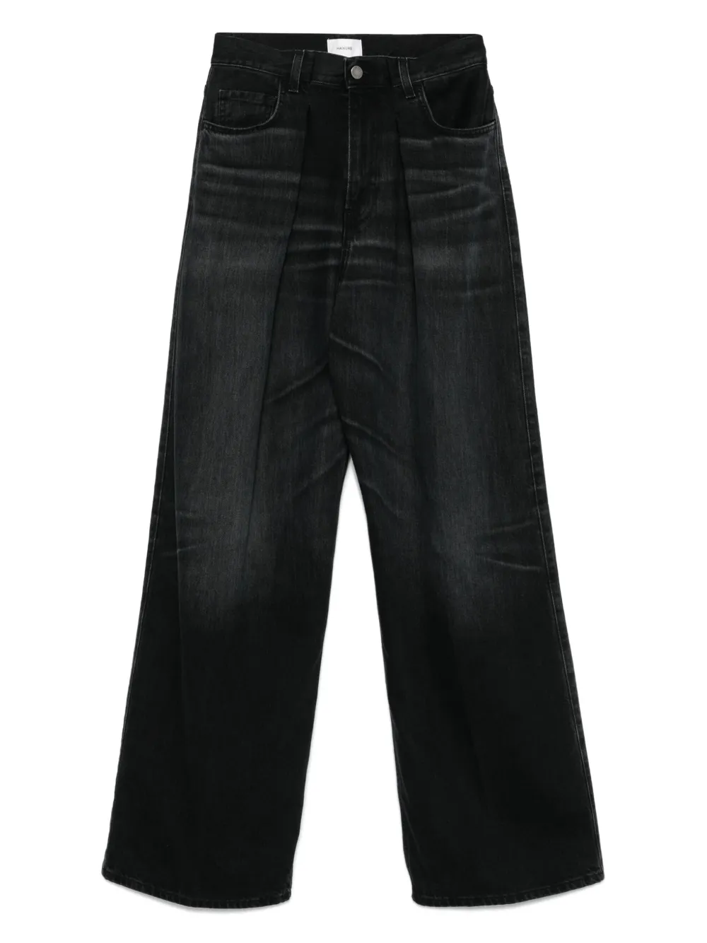 Haikure Candy プリーツ ジーンズ - L0854 BLACK TENCEL Haikure Candy プリーツ ジーンズ - L0854 BLACK TENCEL