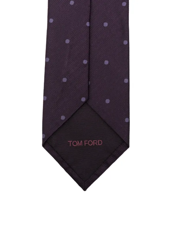 【美品】TOMFORD トムフォード ネクタイ ソリッド パープル TOM FORD Silk polka-dot Tie | Purple | FARFETCH