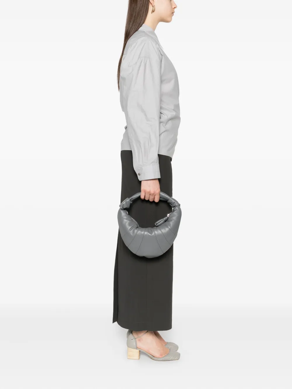 LEMAIRE mini Fortune Croissant tote bag Grijs