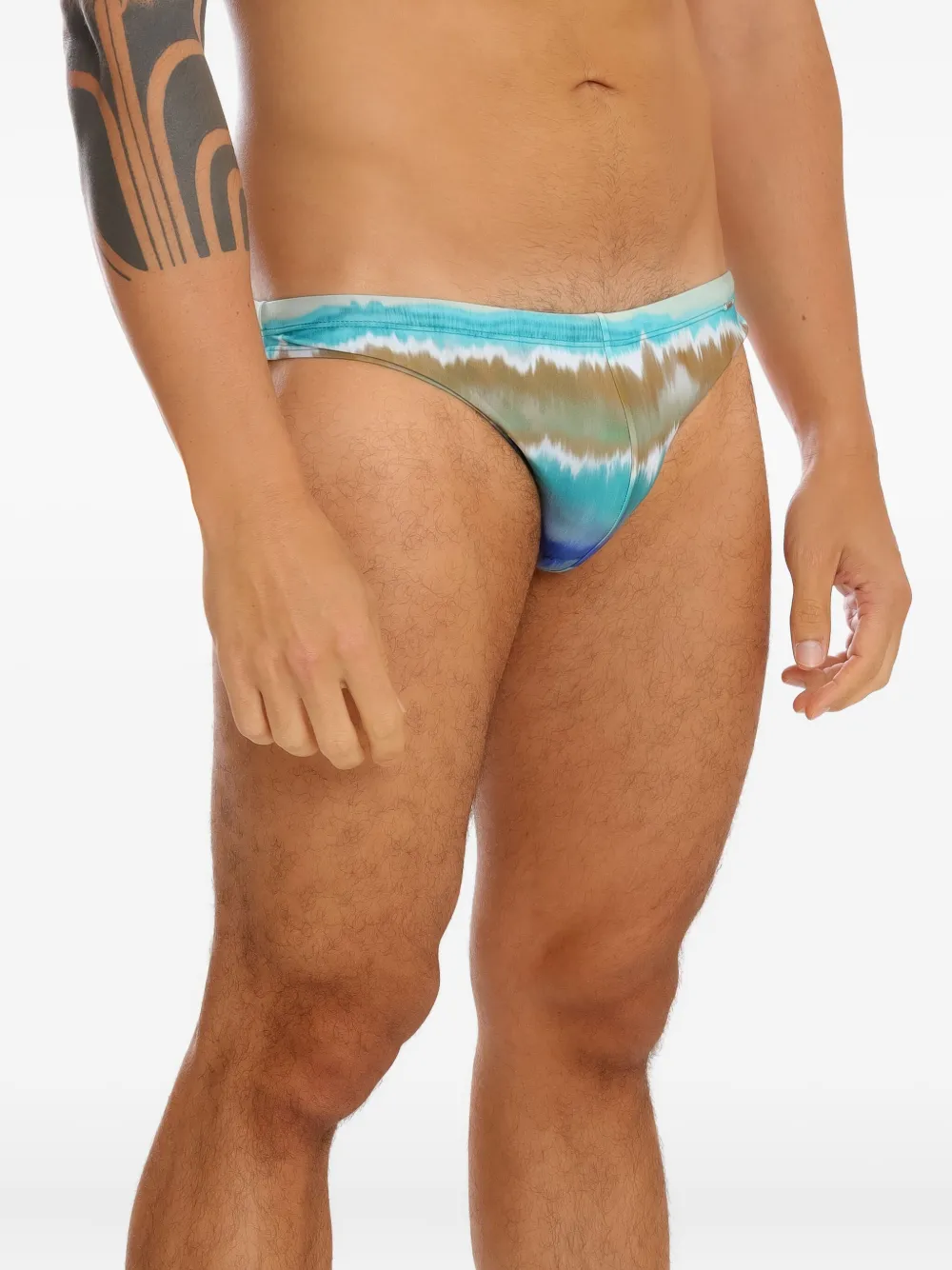 Amir Slama Bikinislip met tie-dye print Blauw