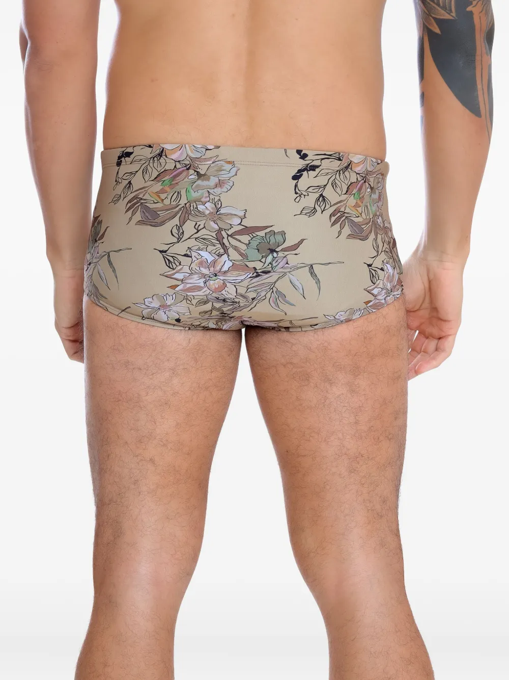 Amir Slama Zwembroek met bloemenprint Beige