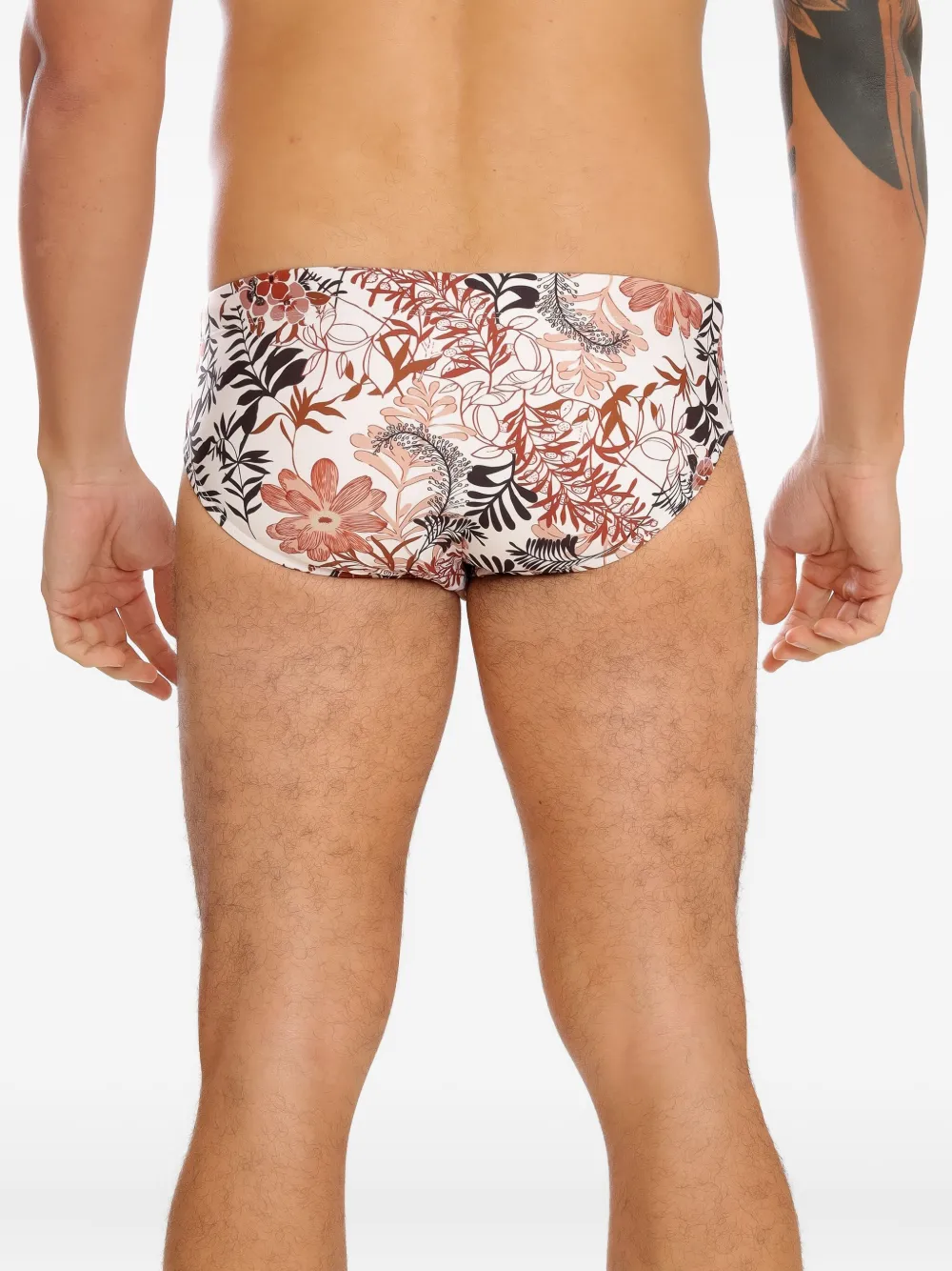 Amir Slama Zwembroek met bloemenprint Wit