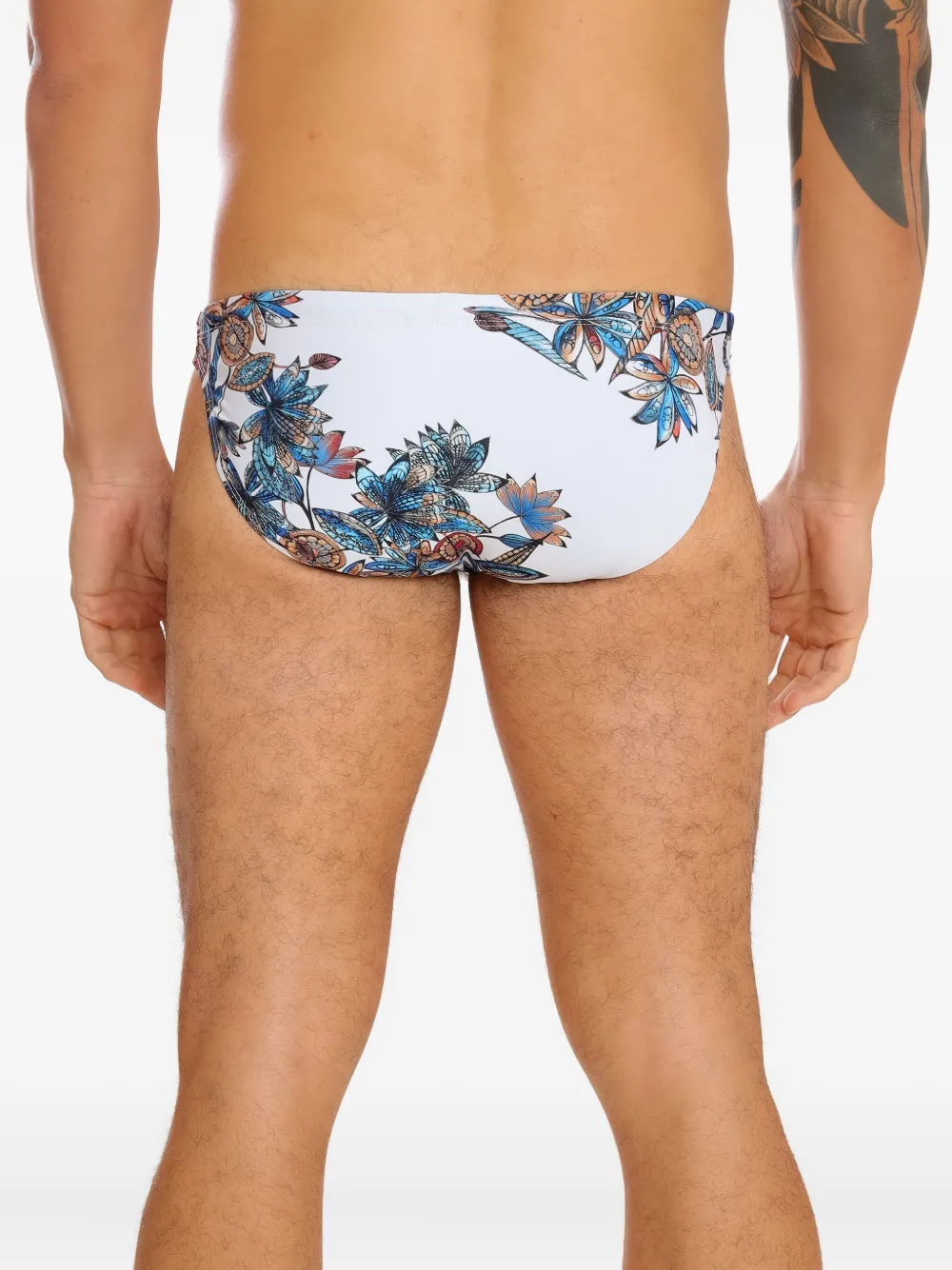Amir Slama Zwembroek met bloemenprint Wit