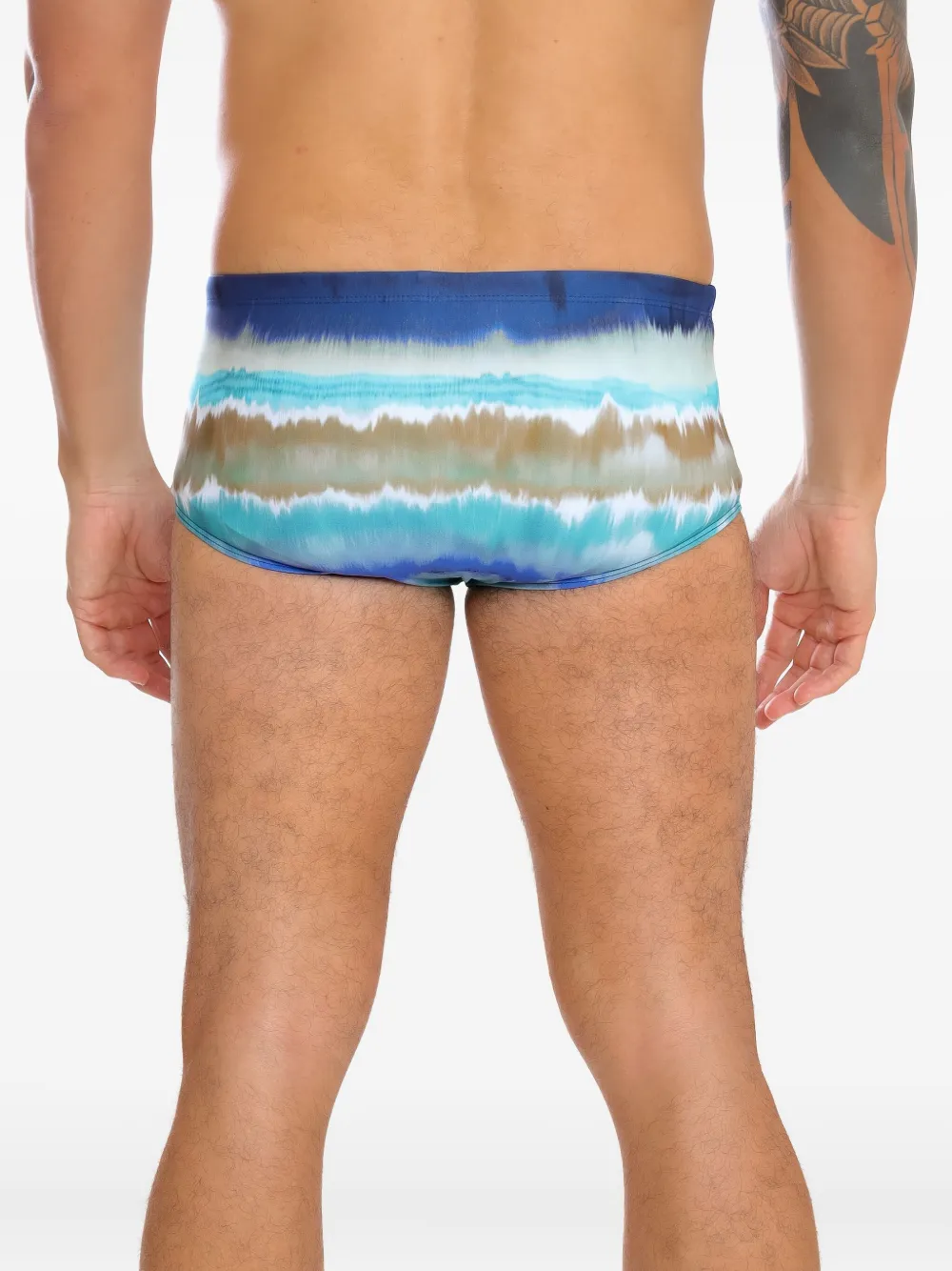 Amir Slama Zwembroek met tie-dye print Blauw