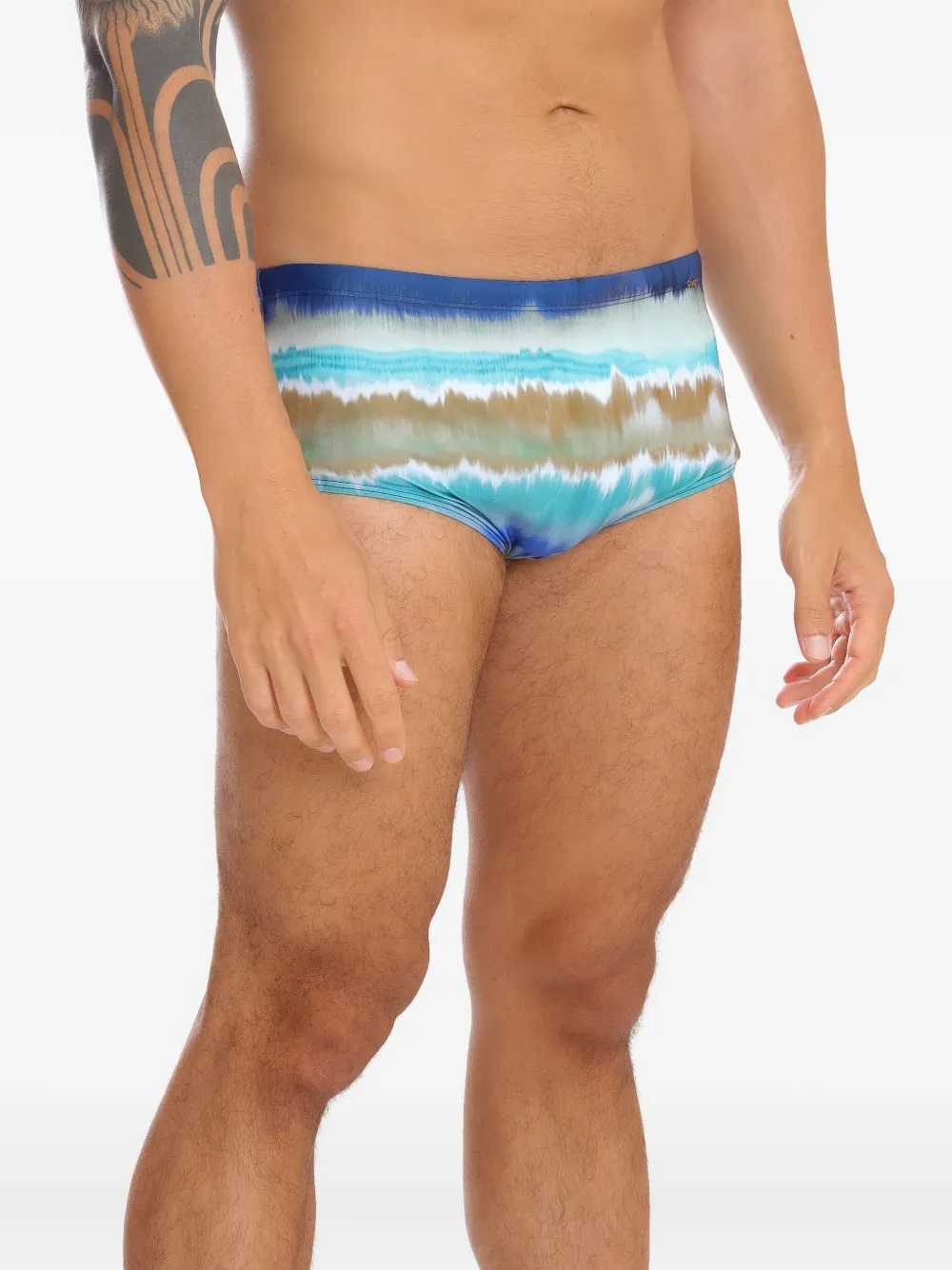 Amir Slama Zwembroek met tie-dye print Blauw