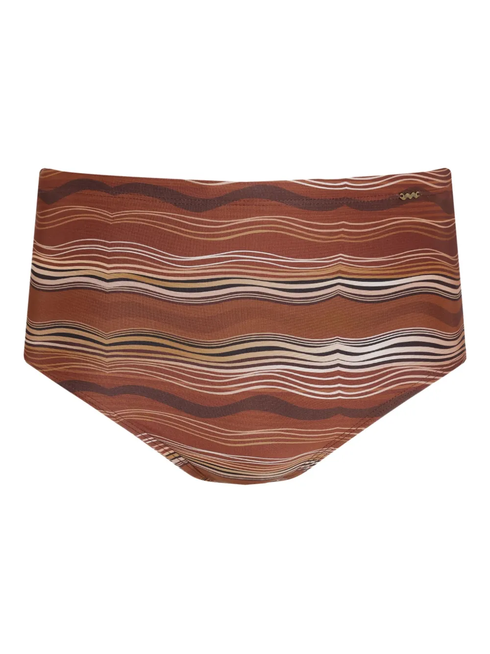 Amir Slama wave-pattern swim briefs | Brown | Image 1