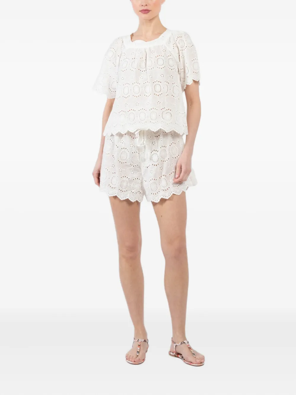 Natalie Martin scalloped-hem cotton top | Blouses | Image 2