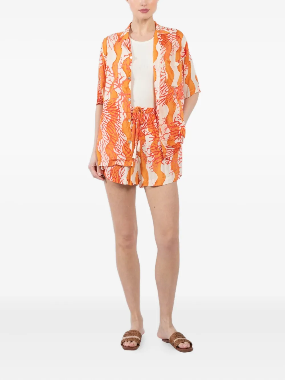 Natalie Martin coral-print short-sleeve shirt | Shirts | Image 2