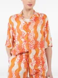 Natalie Martin coral-print short-sleeve shirt - Orange