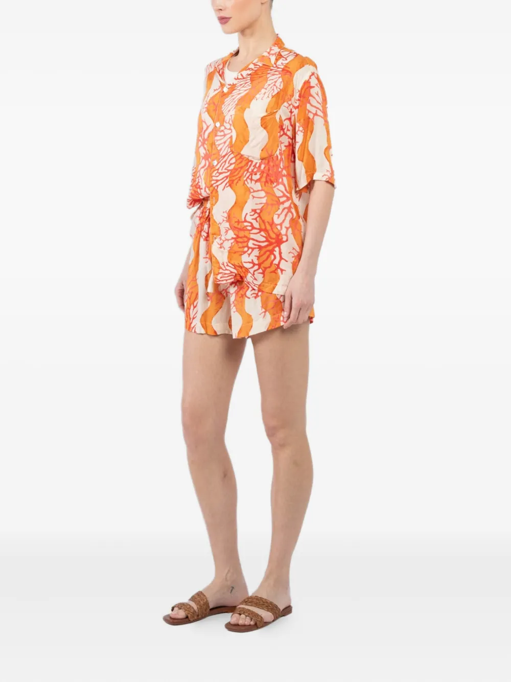 Natalie Martin Shirt met korte mouwen en print Oranje
