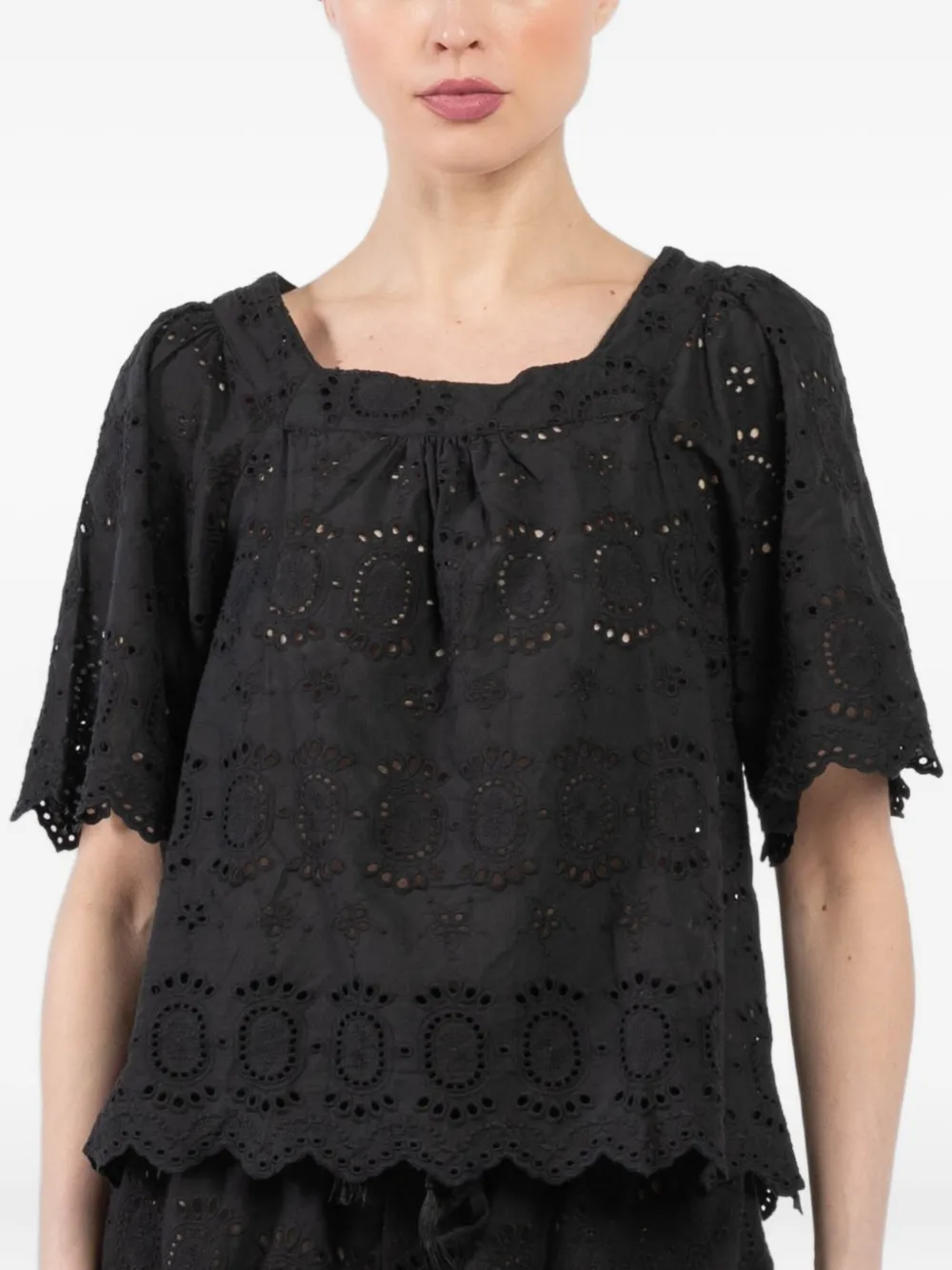 Natalie Martin eyelet-embroidered blouse | Black | Image 1