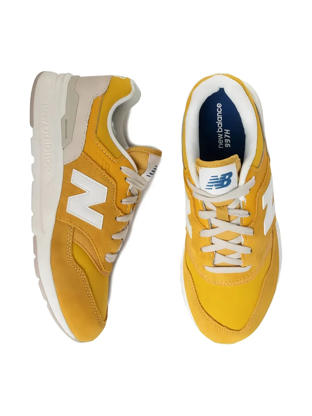New Balance Kids 997 suede trainers Yellow