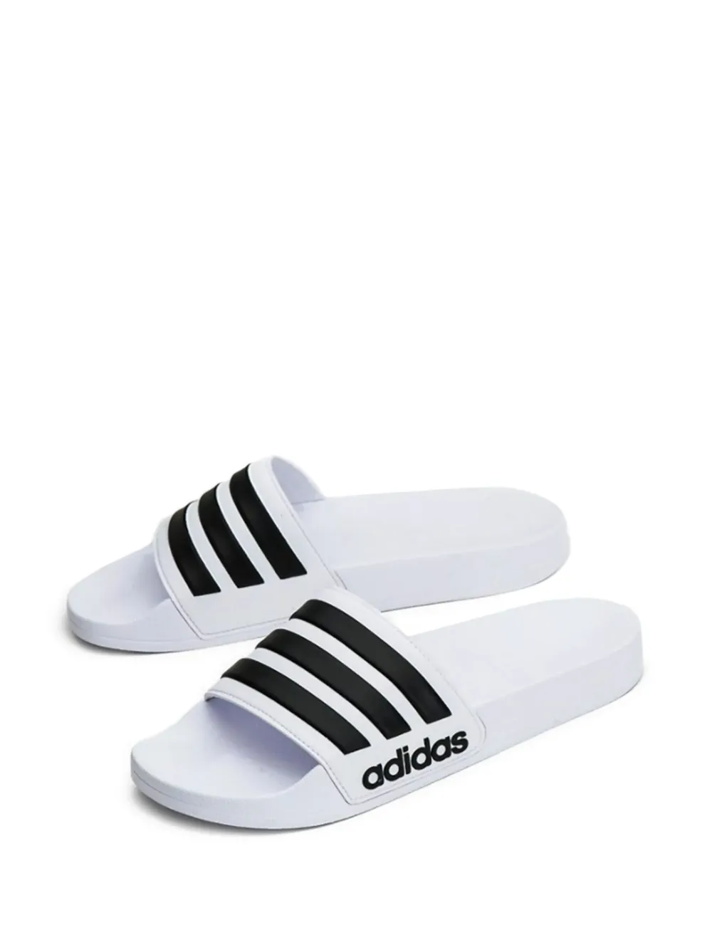 Adidas Originals Three-stripe Slide Sandals In White