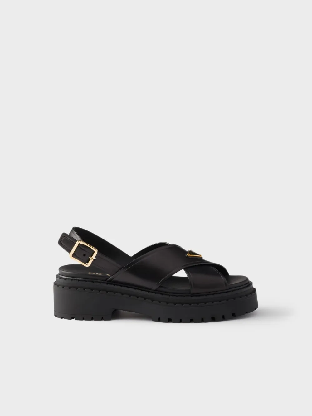 Prada leather platform sandals Black