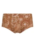 Amir Slama floral-print swim trunks - Brown