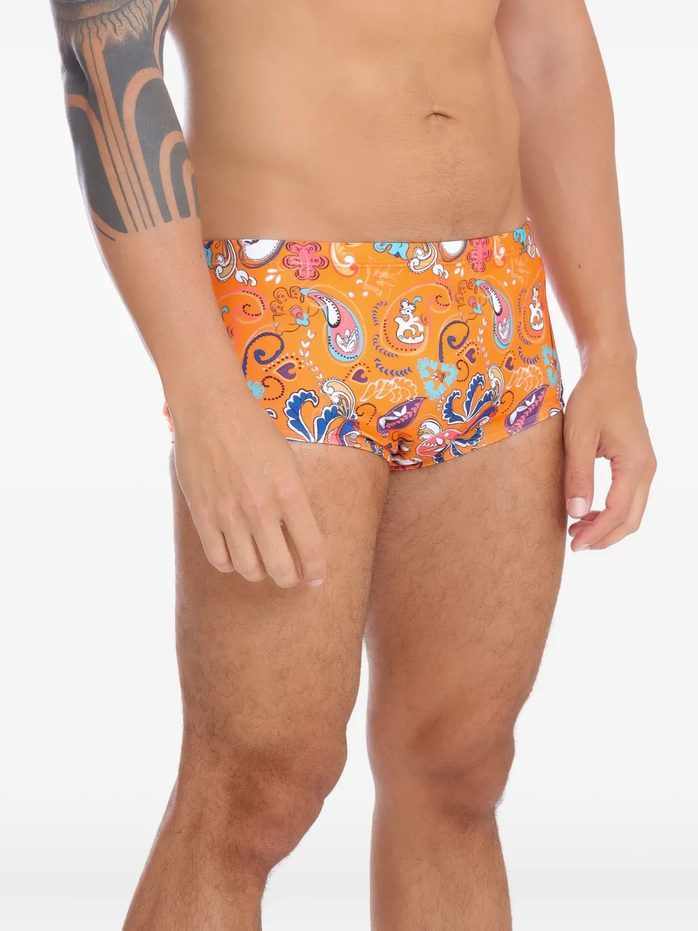 Amir Slama Zwembroek met paisley-print Oranje