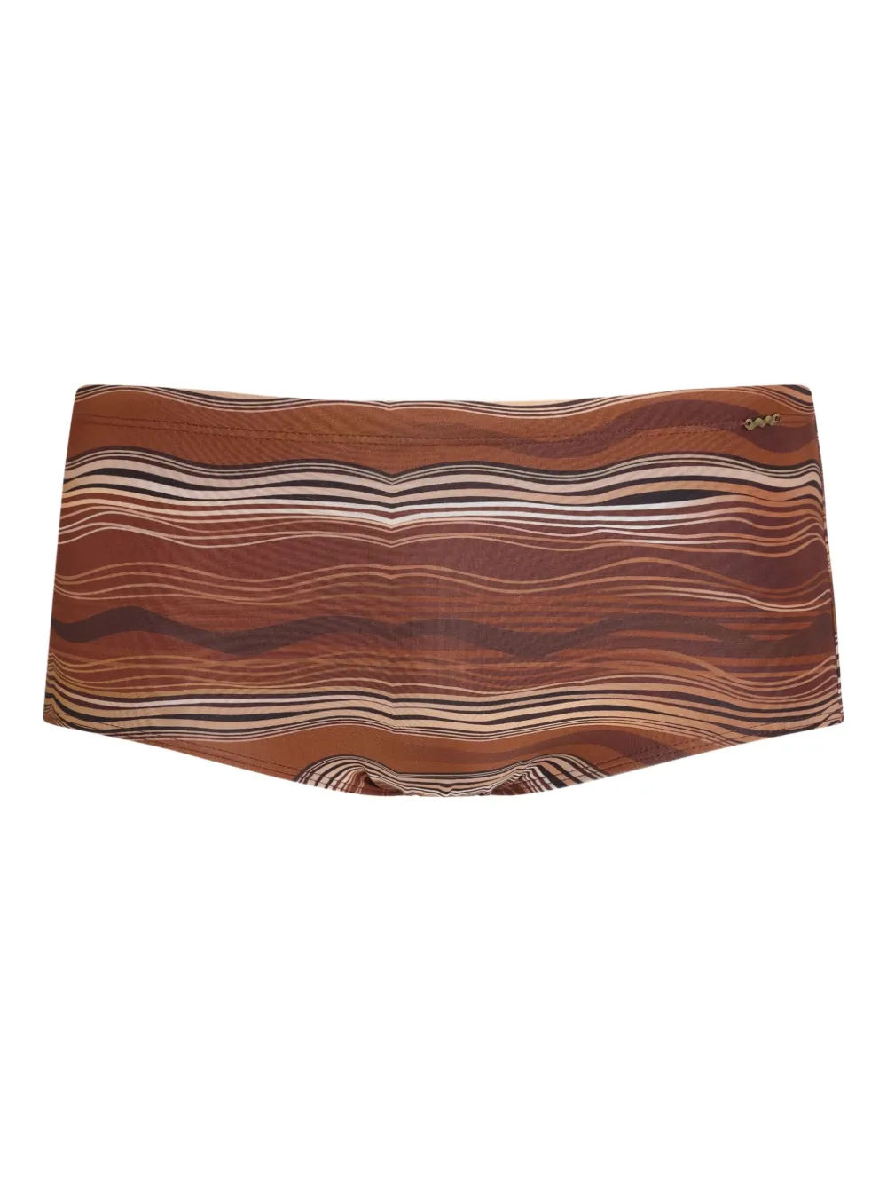 Amir Slama abstract wave-print swim trunks | Brown | Image 1