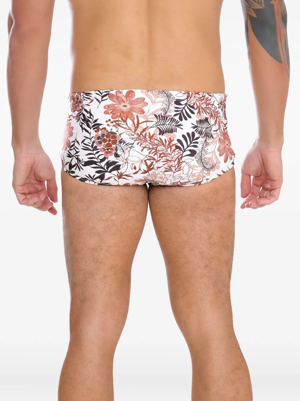 Amir Slama Zwembroek met bloemenprint Wit