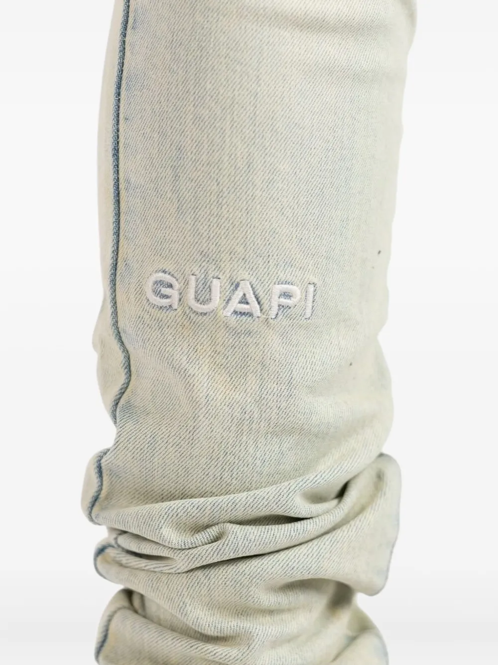 GUAPI embroidered-logo jeans Blauw