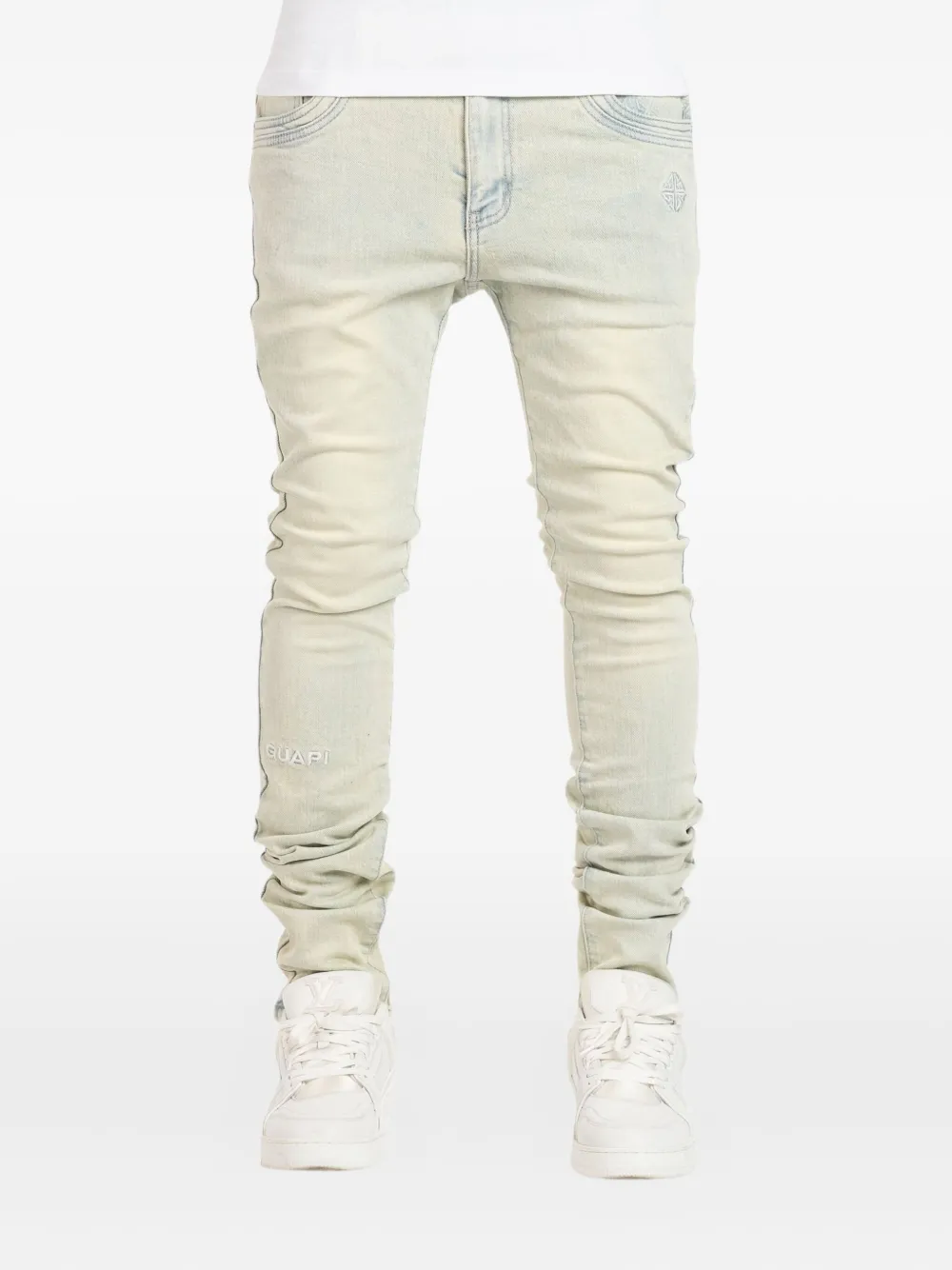 GUAPI embroidered-logo jeans Blauw