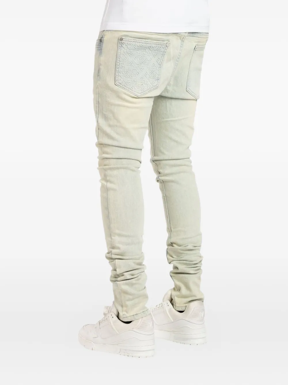 GUAPI embroidered-logo jeans Blauw