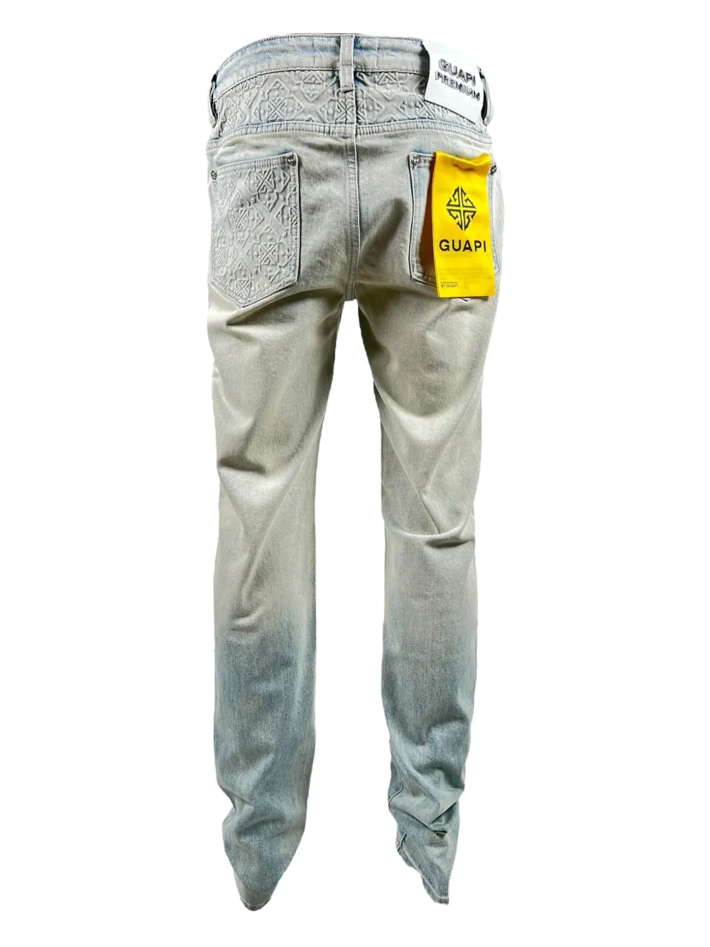 GUAPI Jeans met geborduurde zak Blauw