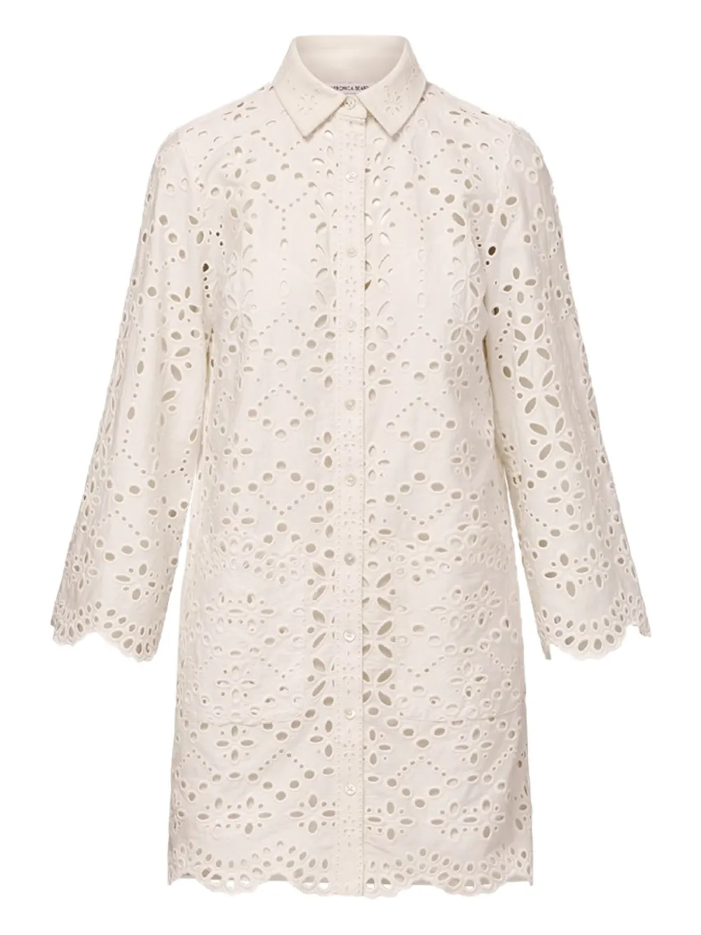 broderie-anglaise button-up dress