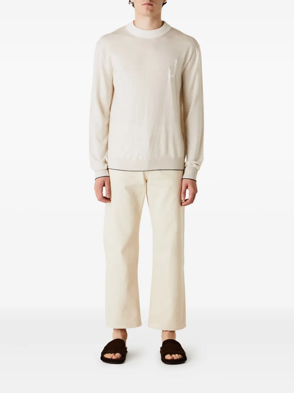 Jacquemus Sweater met geborduurd logo - Beige