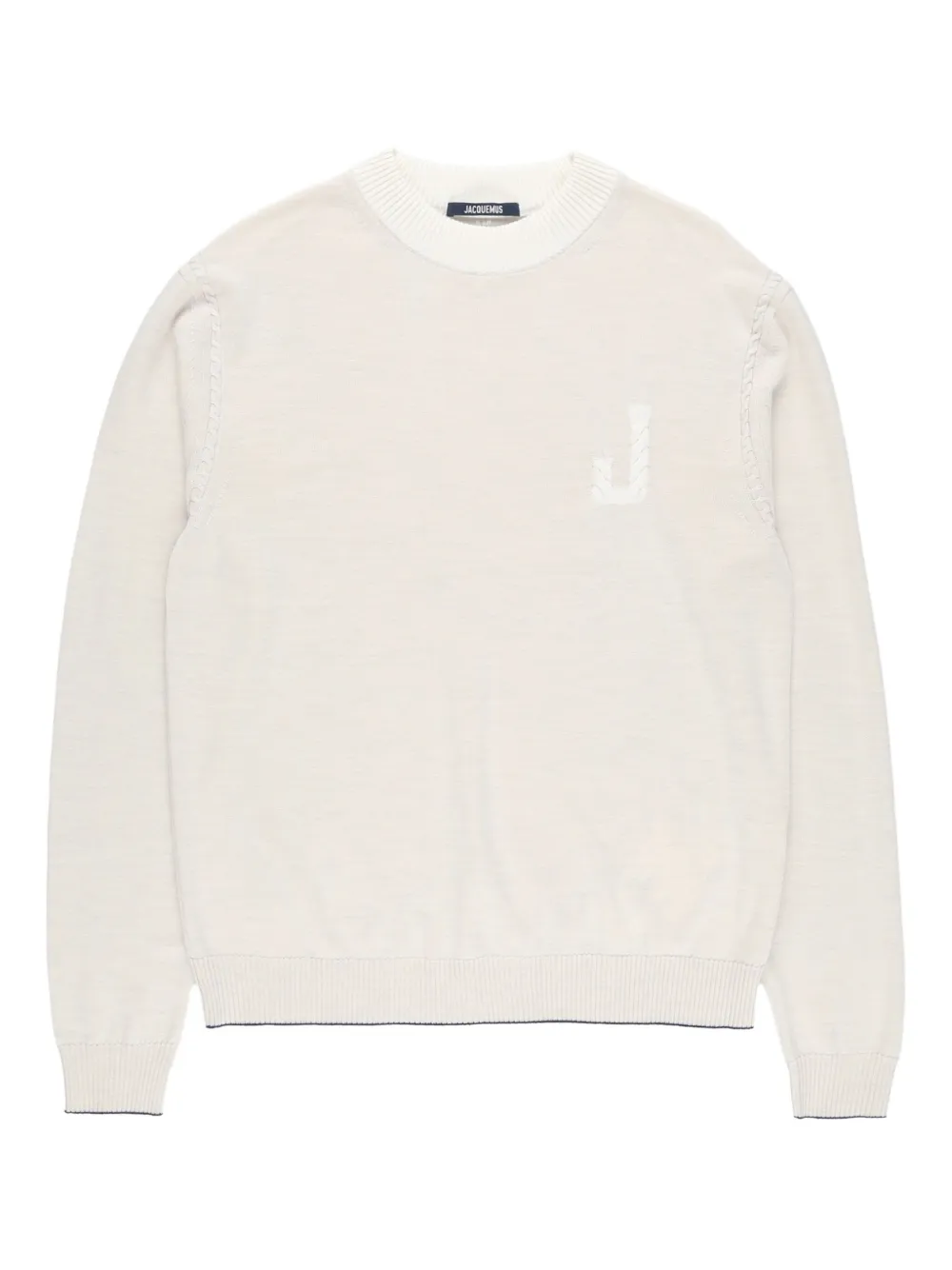 Jacquemus logo-embroidered crew-neck sweater | Neutrals | Image 1