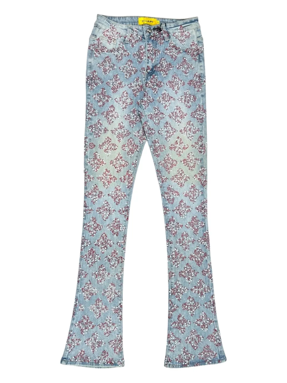 GUAPI crystal-embellished flare jeans Blauw