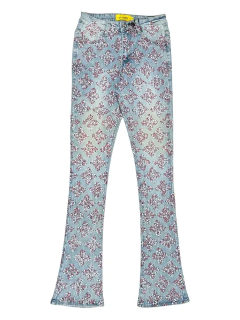 GUAPI crystal-embellished flare jeans