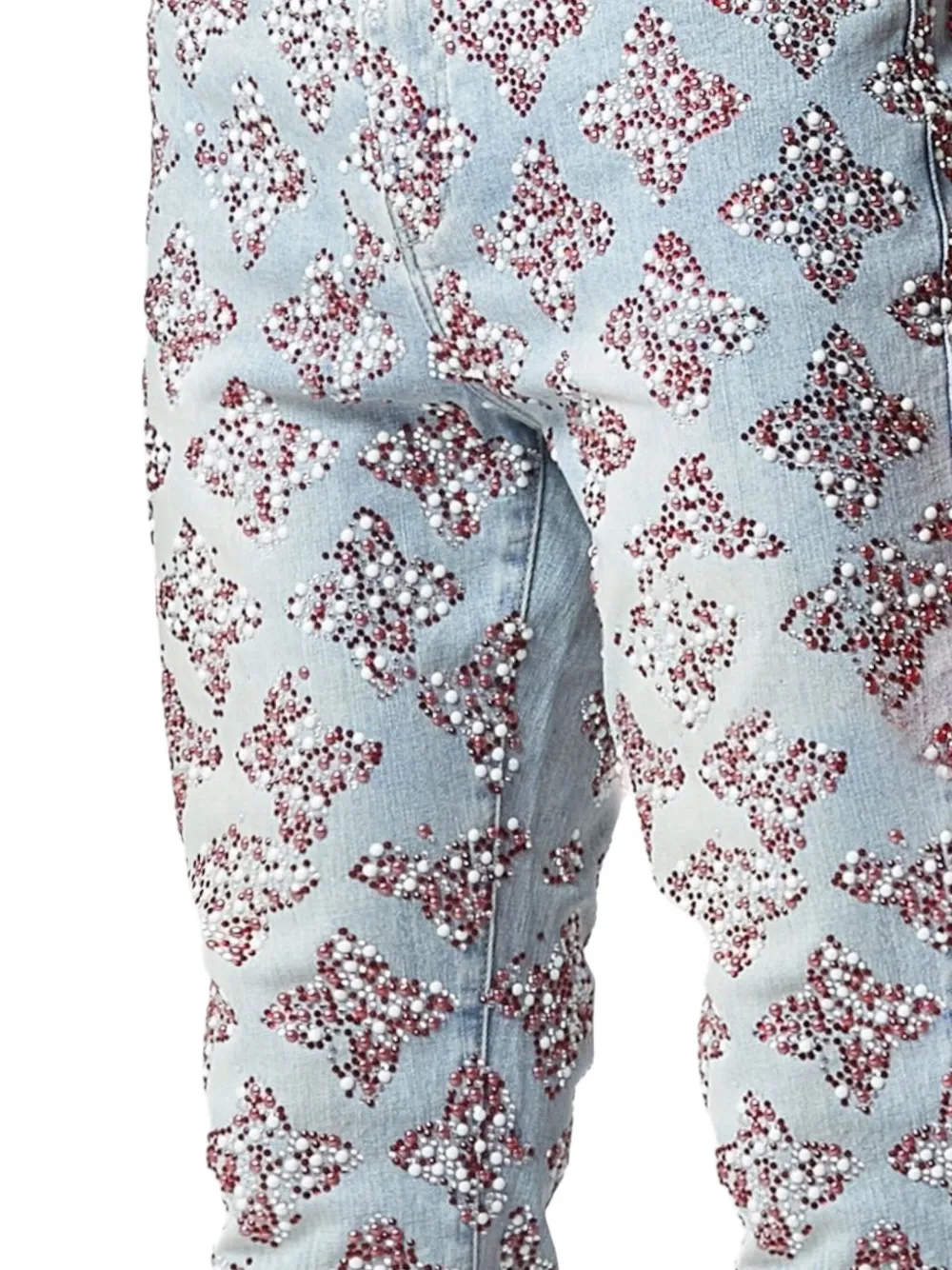 GUAPI crystal-embellished flare jeans Blauw