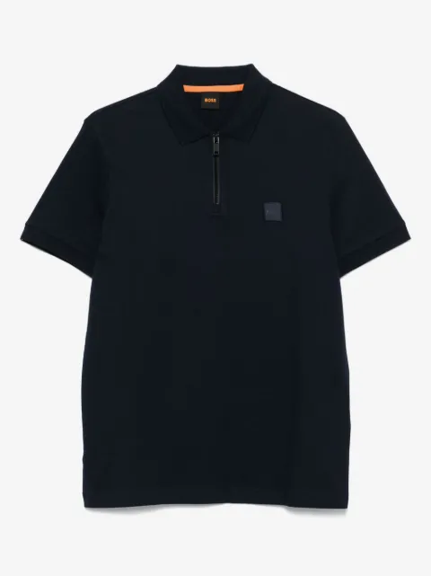 BOSS stretch-cotton slim-fit polo shirt with logo patch