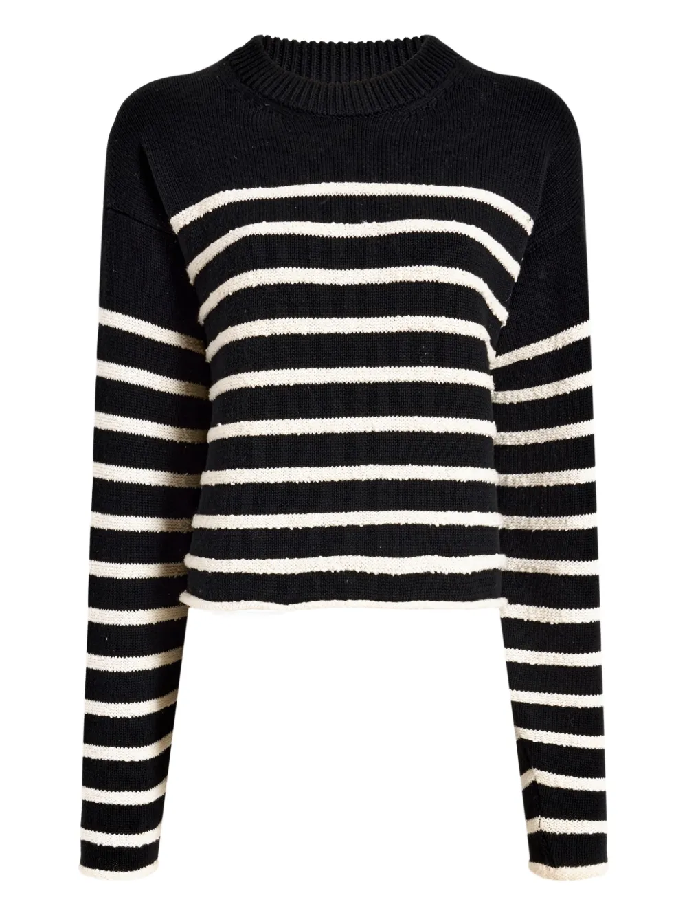 Proenza Schouler White Label Maglione crop a righe - Nero
