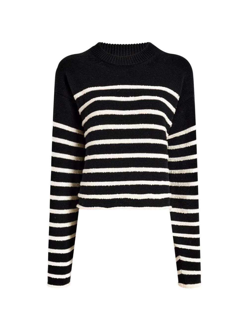 Proenza Schouler White Label Gestreepte cropped trui Zwart