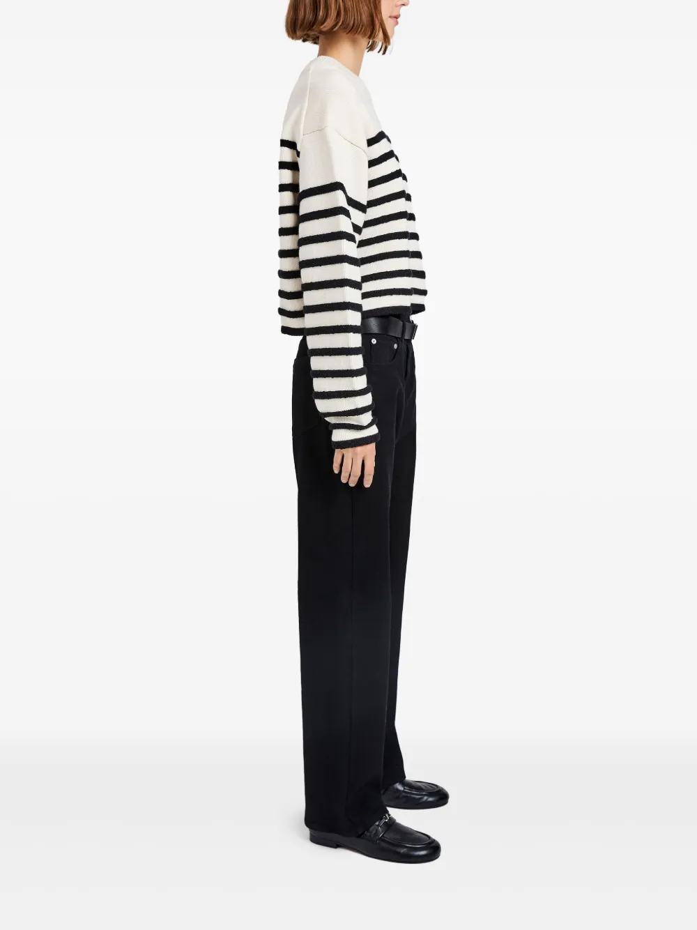 Proenza Schouler White Label Striped Cropped Sweater