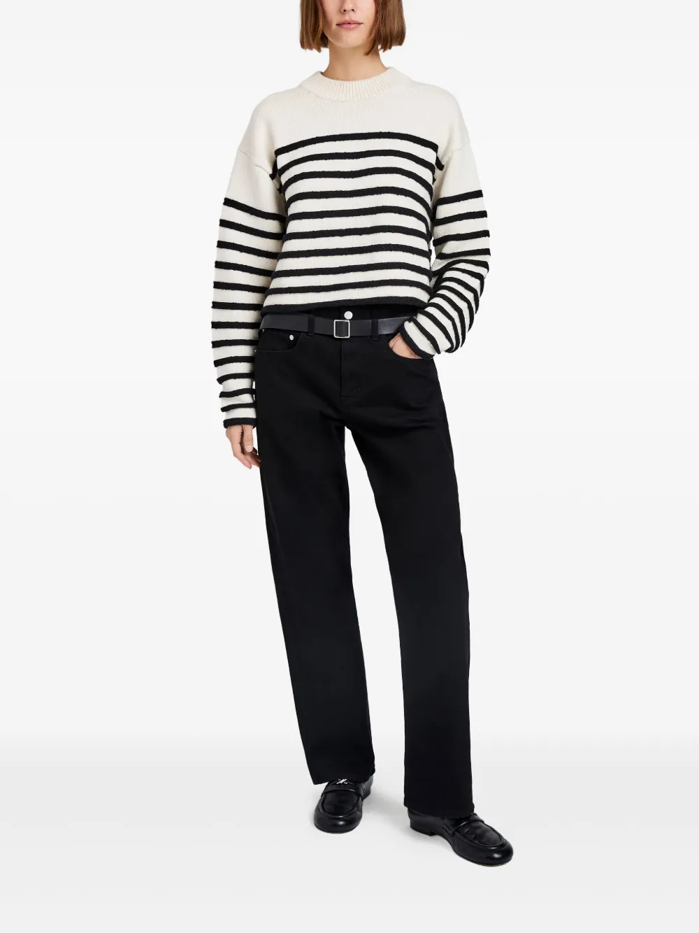 Proenza Schouler White Label Striped Cropped Sweater