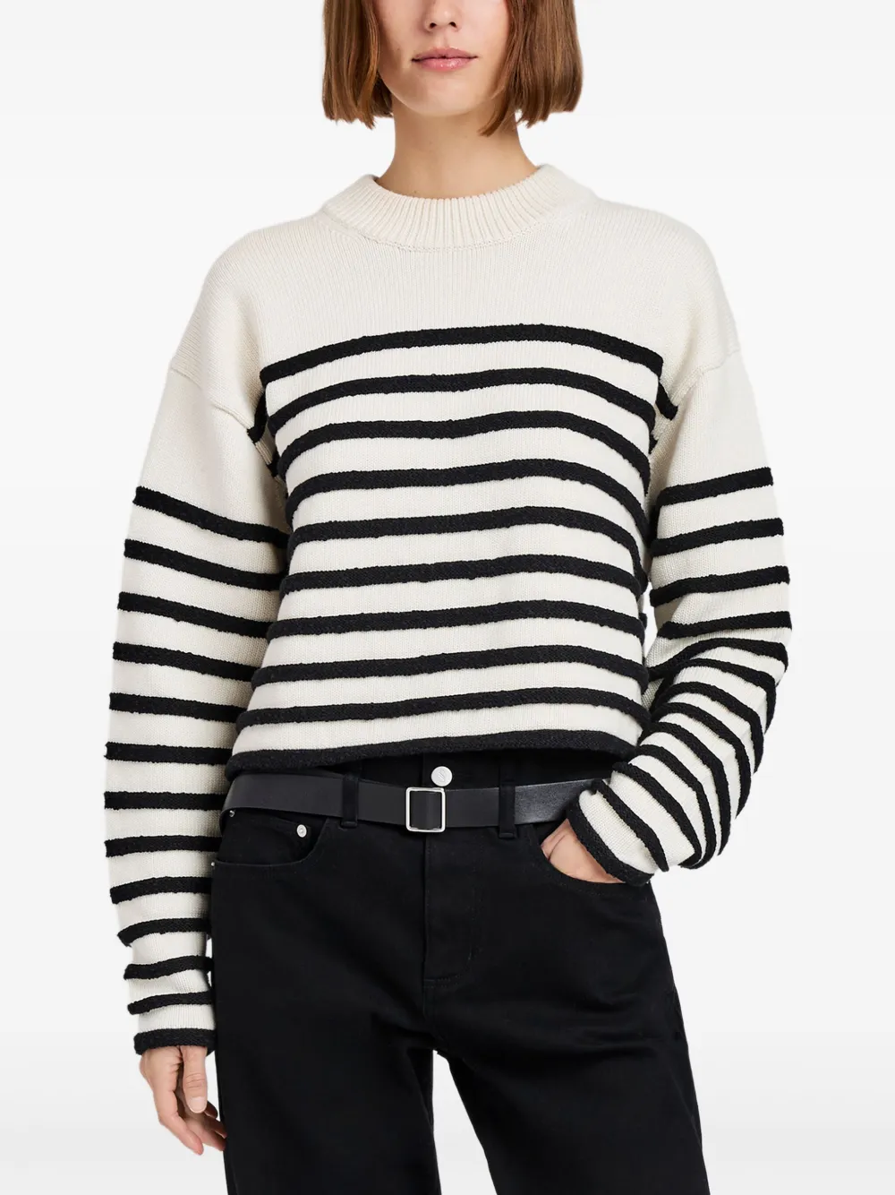 Proenza Schouler White Label Striped Cropped Sweater
