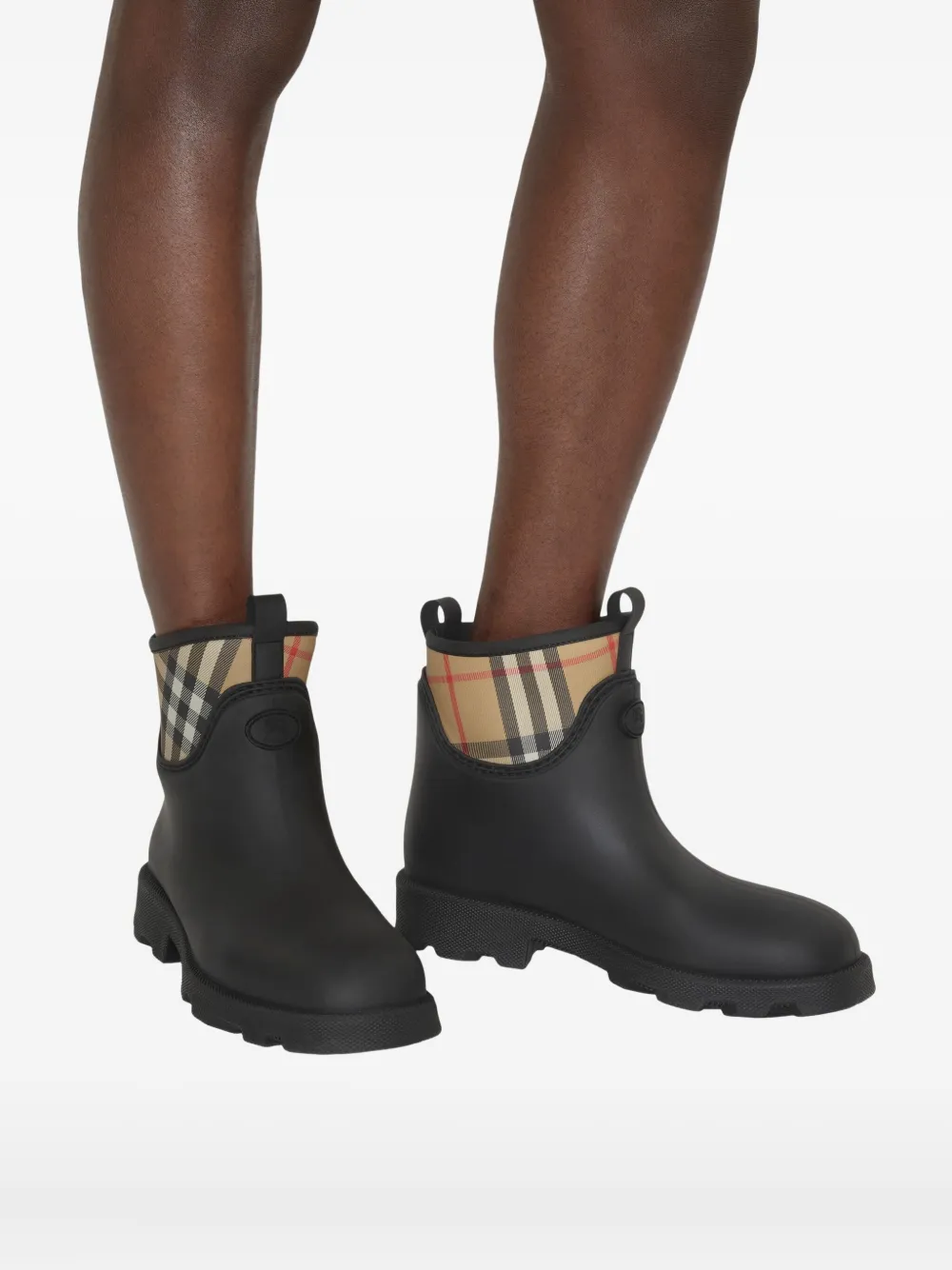 Burberry Vintage Check-detailed rain boots Black