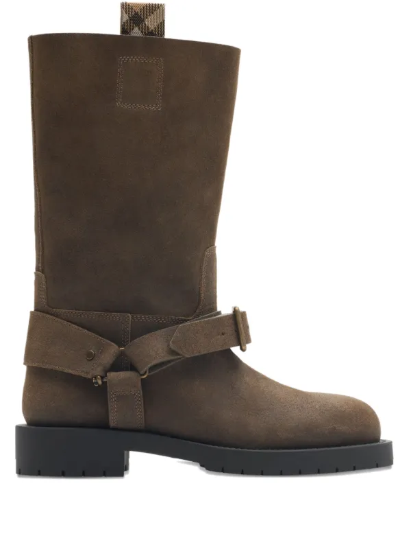 Burberry ウエスタンブーツ Burberry Suede Boots | Brown | FARFETCH