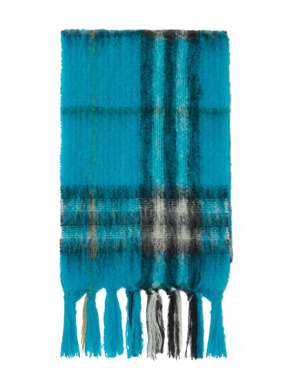 Burberry Geruite mohair sjaal Blauw