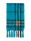Burberry checked mohair scarf - Blue