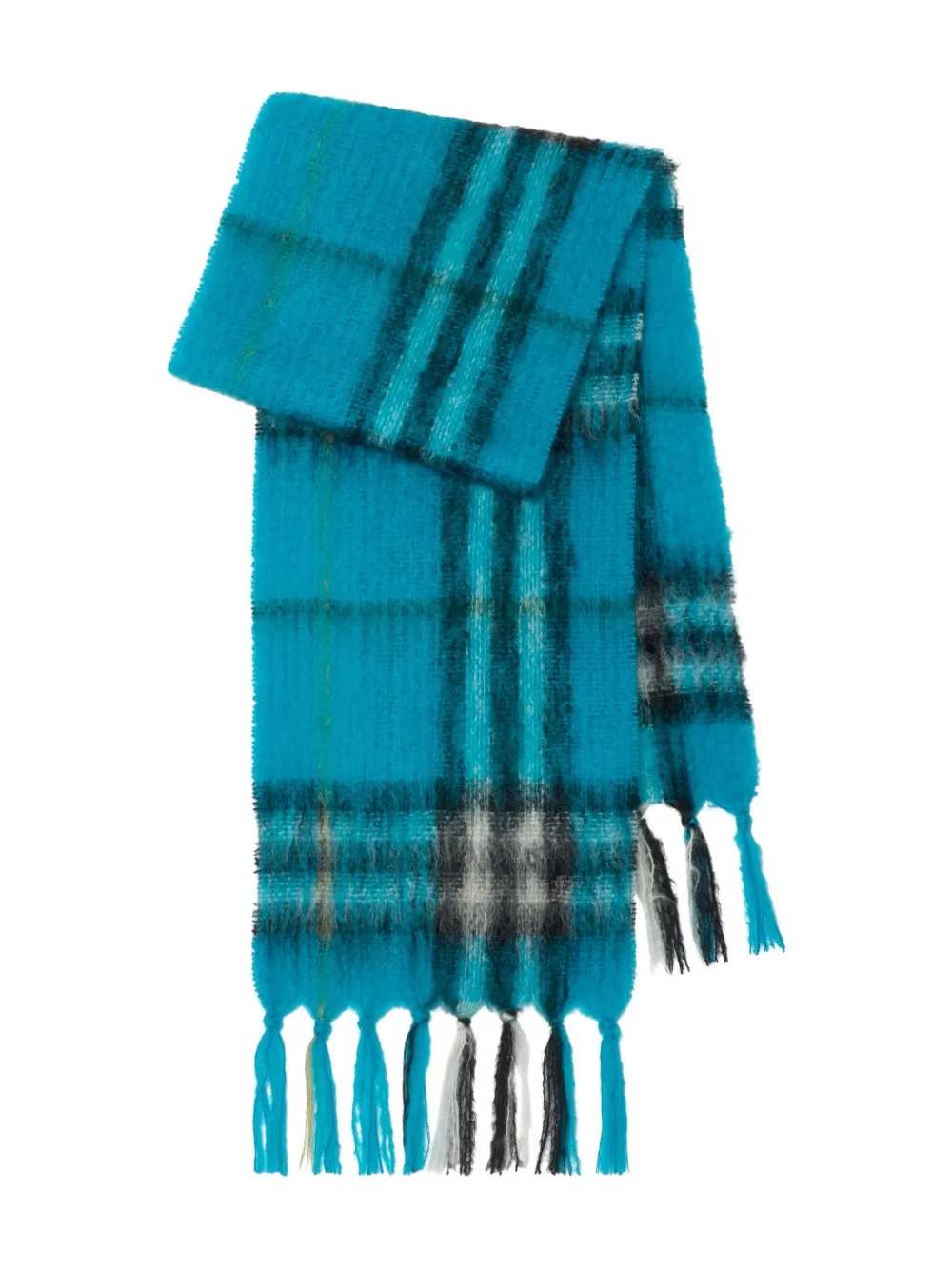 Burberry Geruite mohair sjaal Blauw