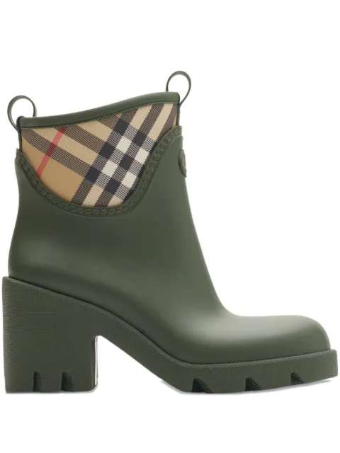 Burberry checked heeled rain boots