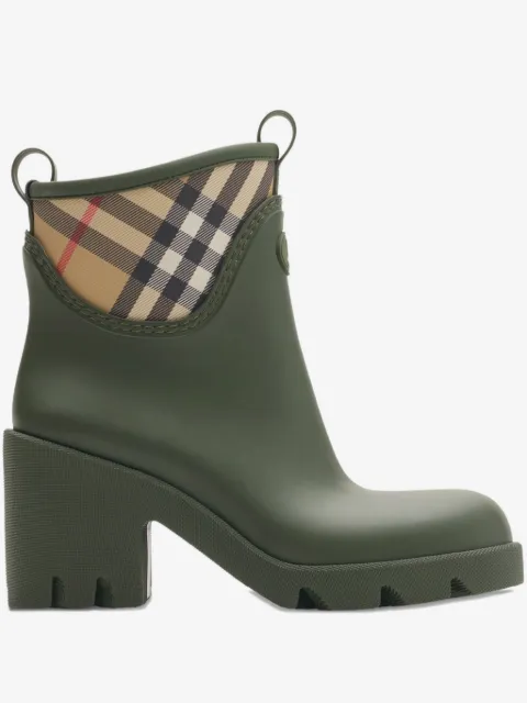 Burberry checked heeled rain boots