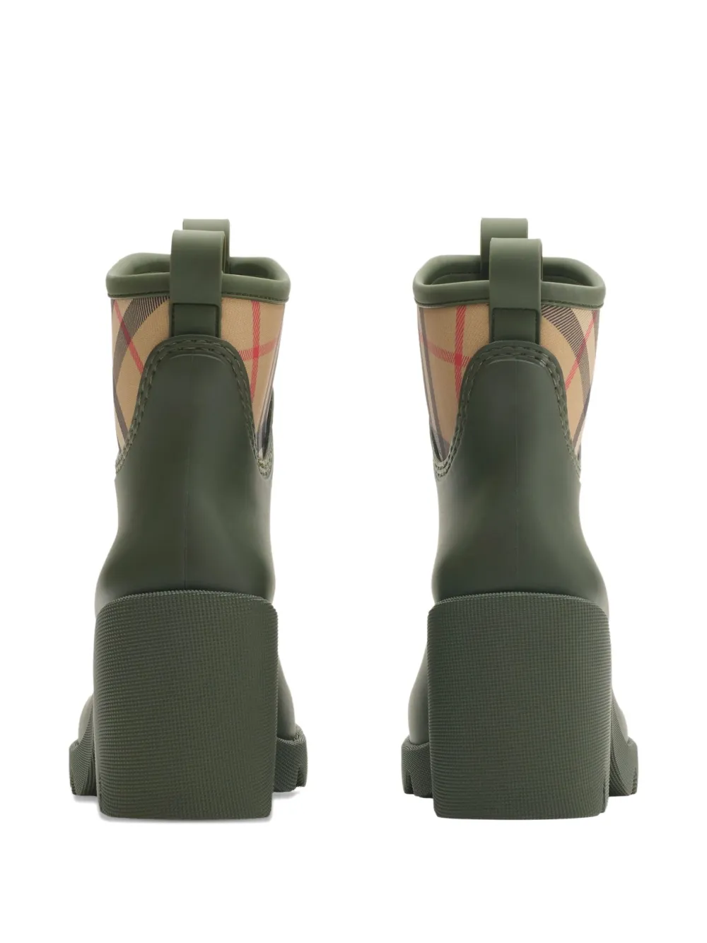 Burberry checked heeled rain boots Green