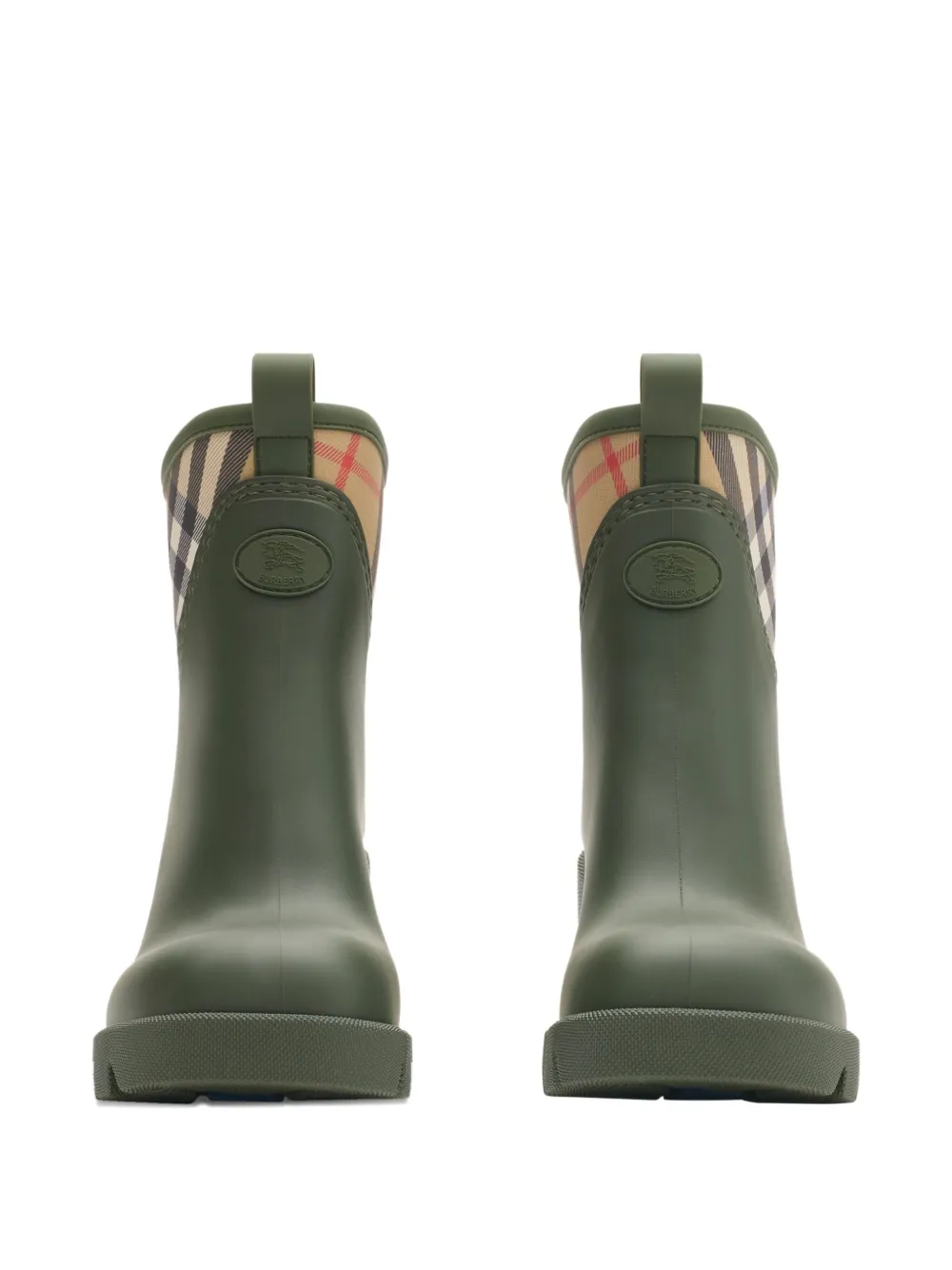 Burberry checked heeled rain boots Green