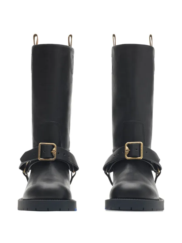 Burberry Leather Boots | Black | FARFETCH PL